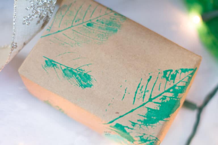 DIY Leaf Wrapping Paper Out Of Brown Paper Bags The DIY Nuts