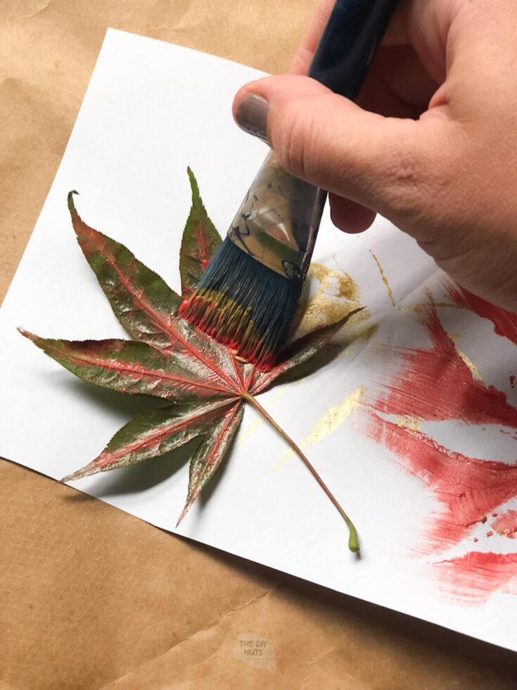 DIY Leaf Wrapping Paper Out Of Brown Paper Bags The DIY Nuts