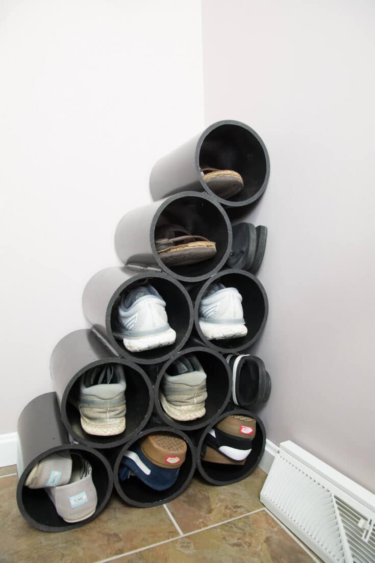 DIY PVC Shoe Rack Storage Idea The DIY Nuts