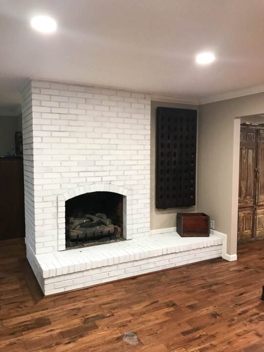 How To Paint A Red Brick Fireplace White The DIY Nuts
