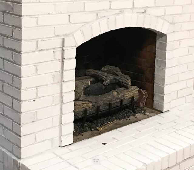 How To Paint A Red Brick Fireplace White The DIY Nuts