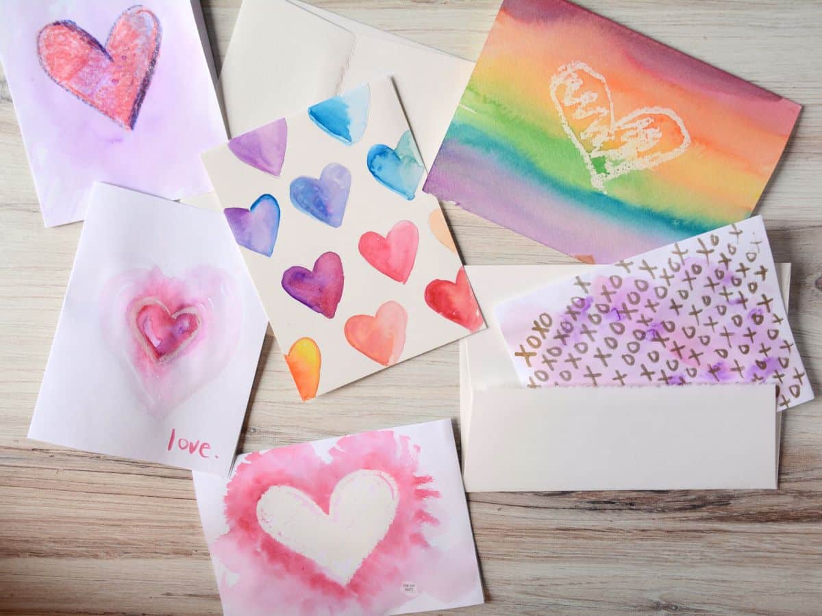 Easy Homemade Watercolor Valentine's Cards Story - The DIY Nuts
