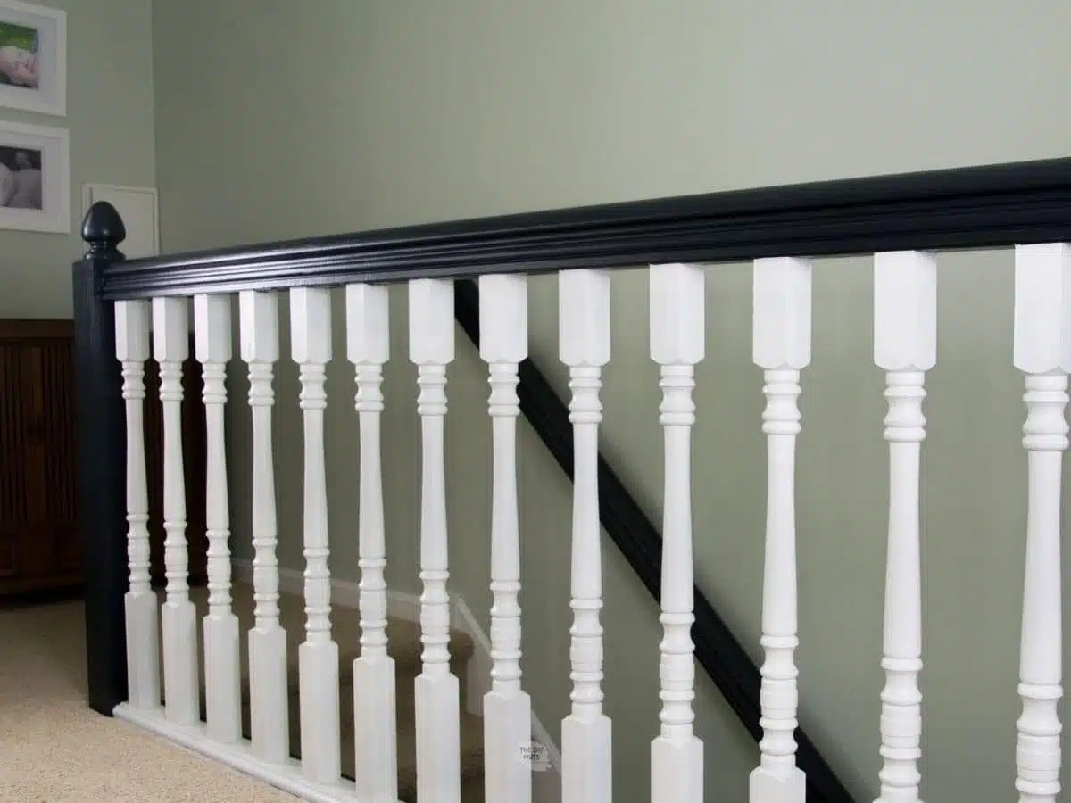 How To Easily (re)Paint Your Stair Handrail & Banister Black The DIY Nuts