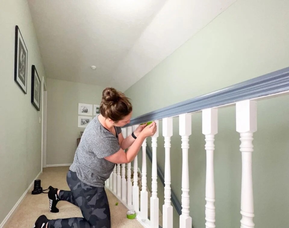 How To Easily (re)Paint Your Stair Handrail & Banister Black The DIY Nuts
