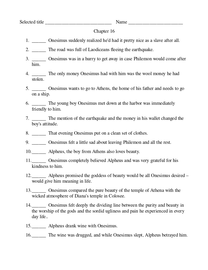 Twice Freed Chapter 16 Comprehension The Dock for Learning