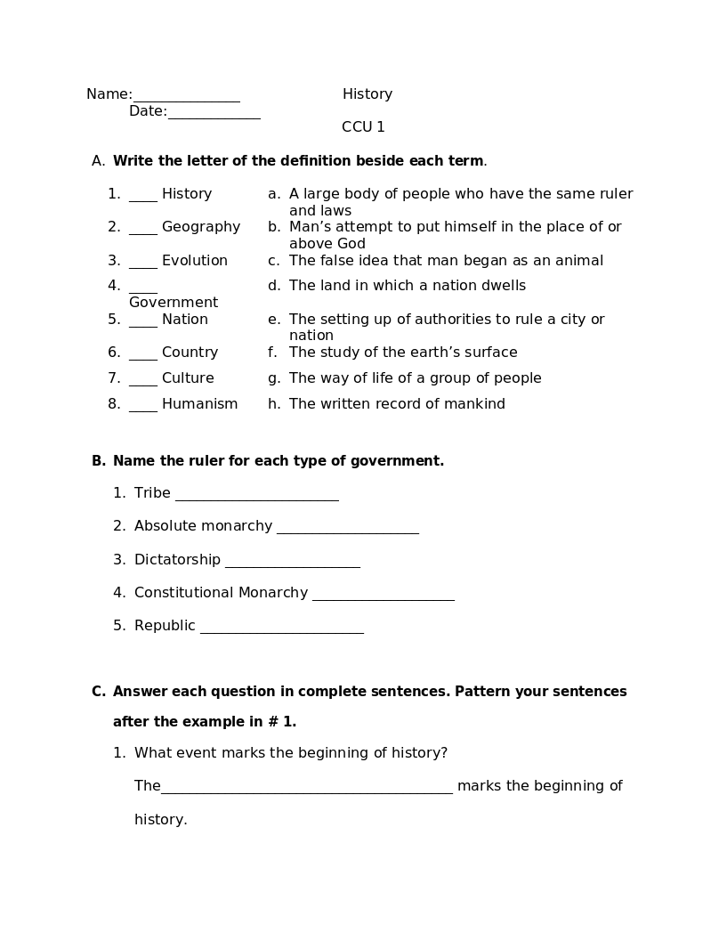 A Beka Grade 5 World History Lesson Plan 2 The Dock for Learning