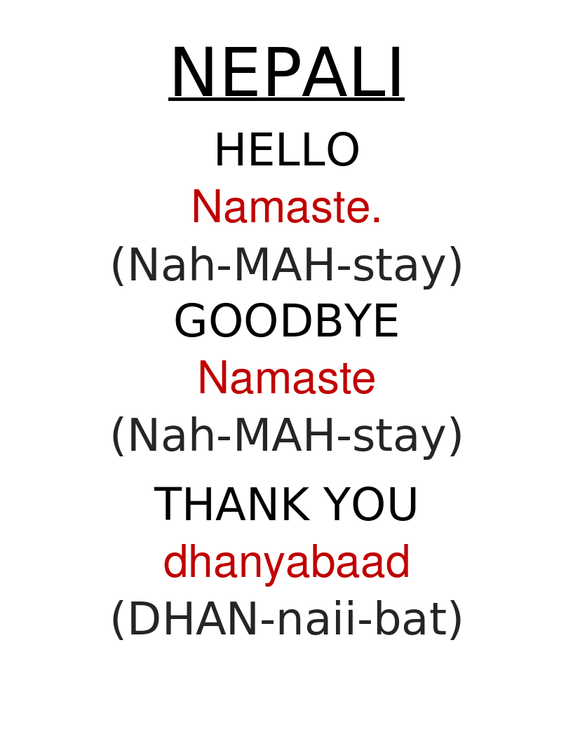 Nepali Words The Dock for Learning
