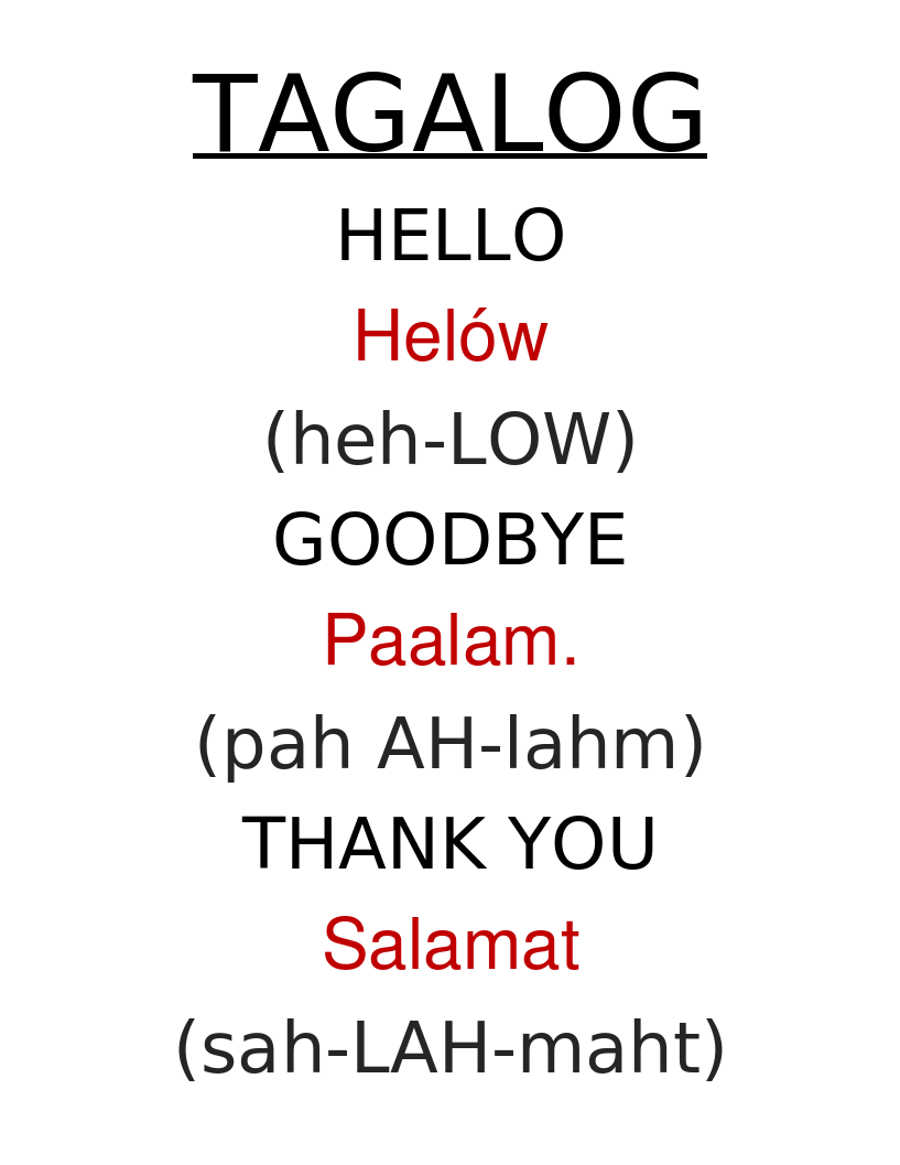 Tagalog Words The Dock for Learning