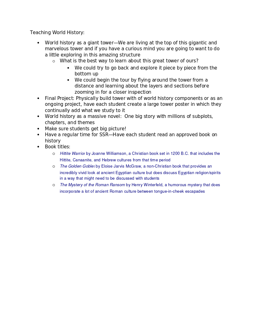 Teaching World History Ideas - The Dock for Learning