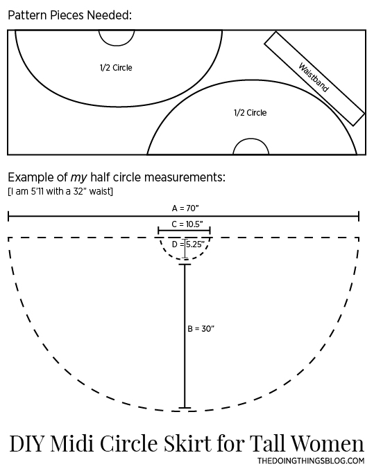 DIY Midi Circle Skirt for Tall Women The Sewing Things Blog
