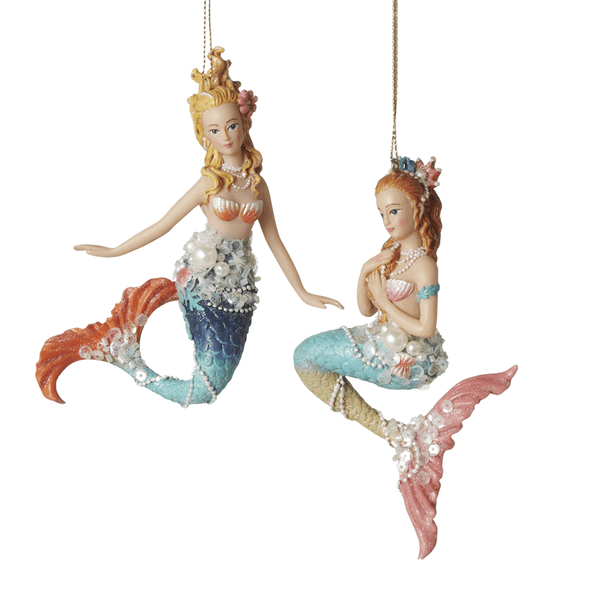 Mermaid Ornaments, 2 asst (sold separately) The Doll Lady