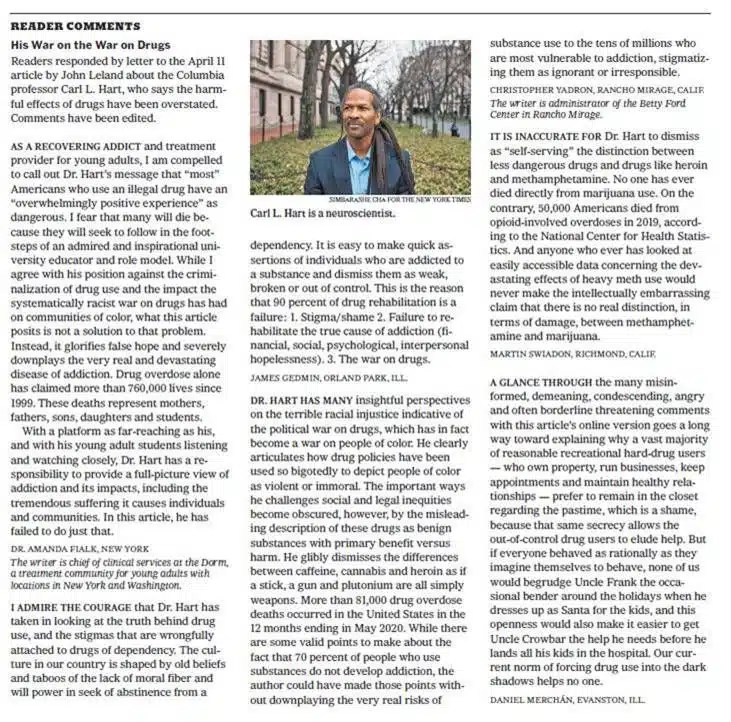 Dr. Amanda Fialk Featured in a New York Times Letter to the Editor in