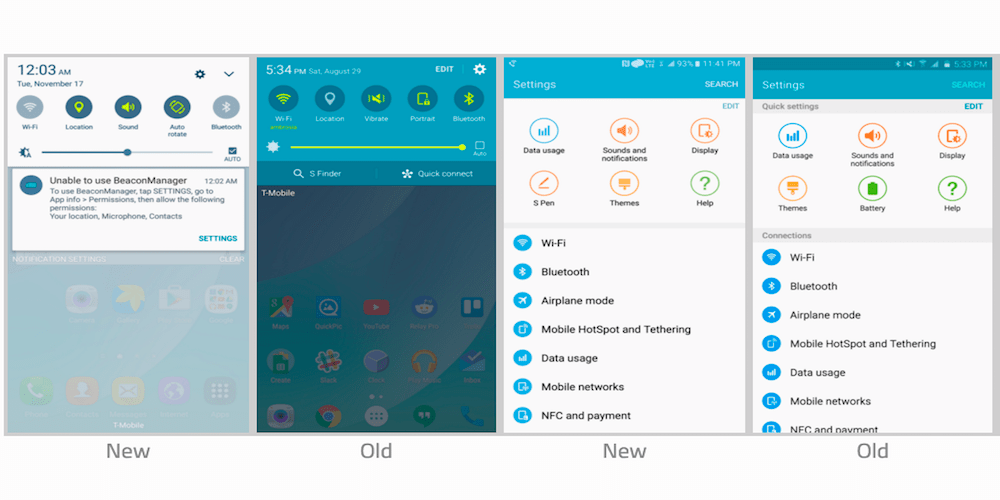 Screenshots detail the new Marshmallow based Samsung TouchWiz UI