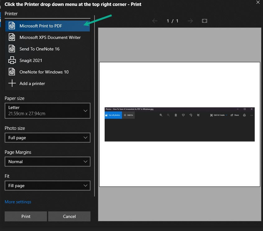 How To Save A Screenshot As PDF In Windows