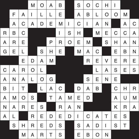 Crossword Puzzle Answers Week of 1/14/21 The Drummer and The Wright