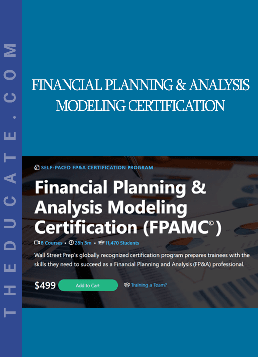 Financial Planning & Analysis Modeling Certification THEducate