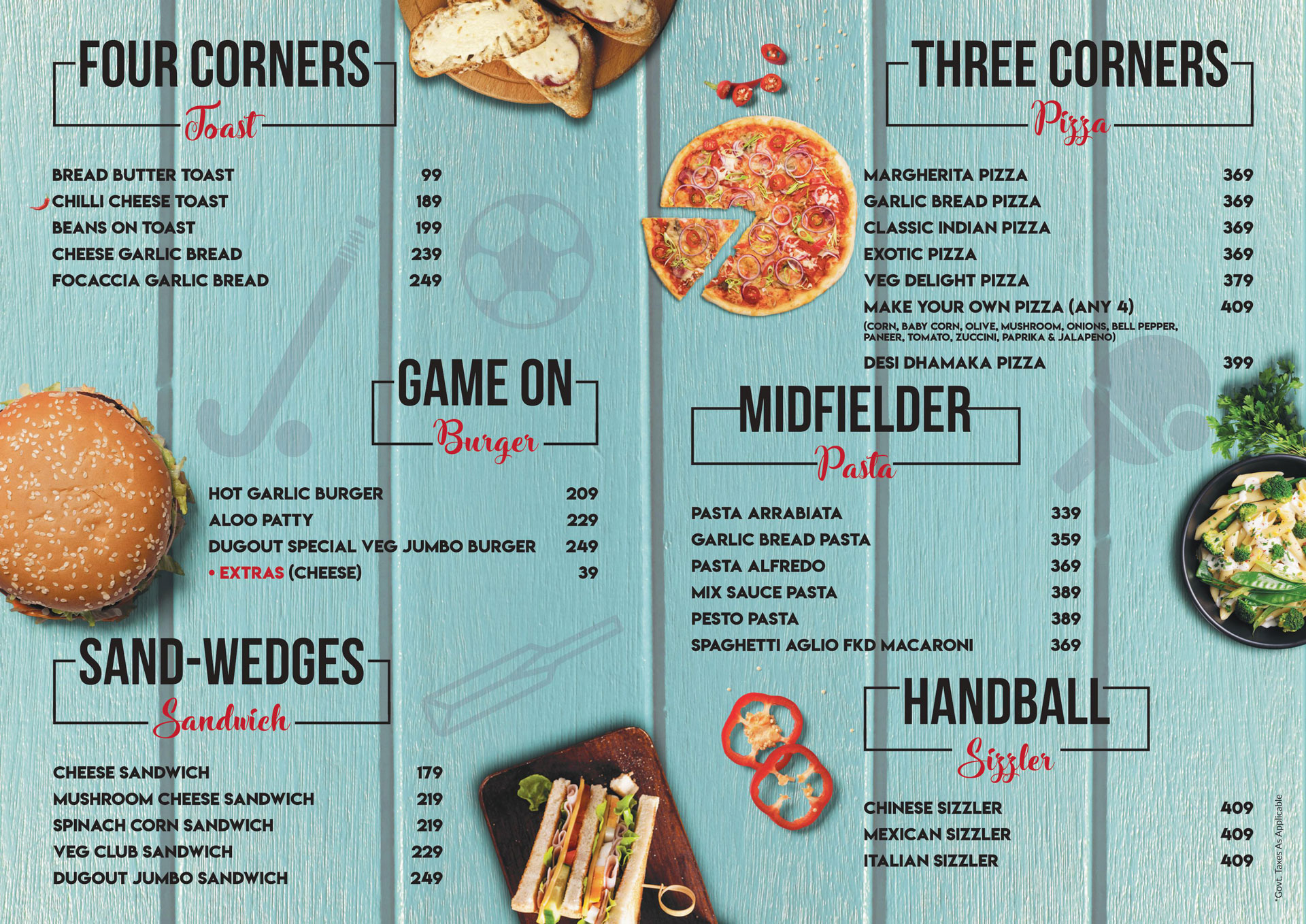 The Dugout Menu