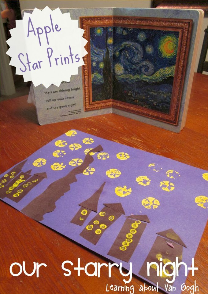 Apple Star Prints to Create Starry Night by Van Gogh The Educators' Spin On It