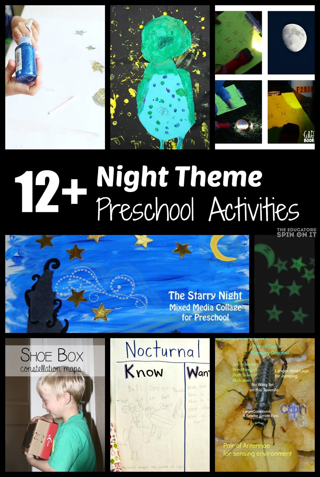 Nighttime Preschool Activities Night Owl Painting and Books 