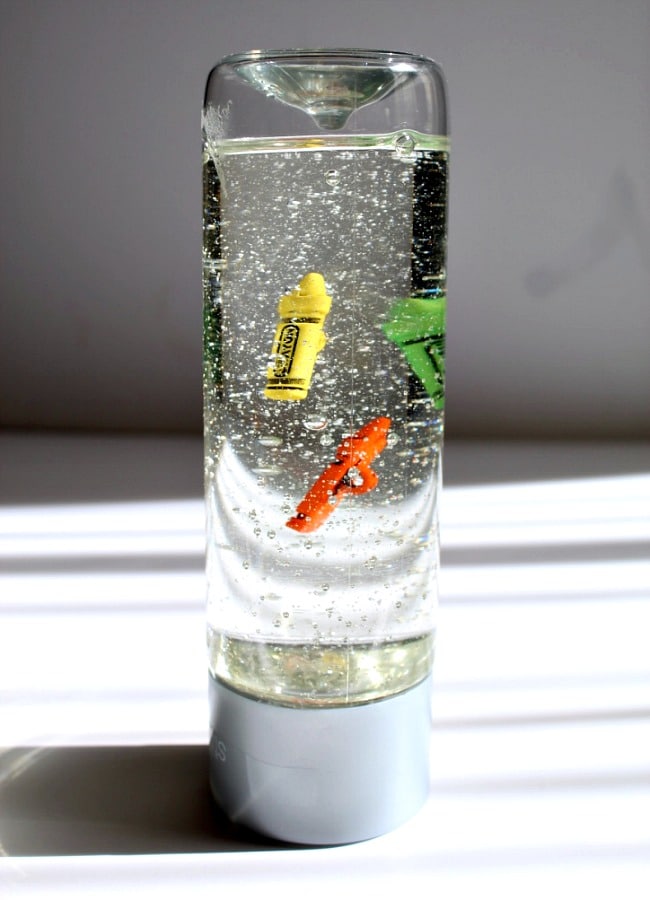 Science Sensory Bottles for Density Exploration with Crayons