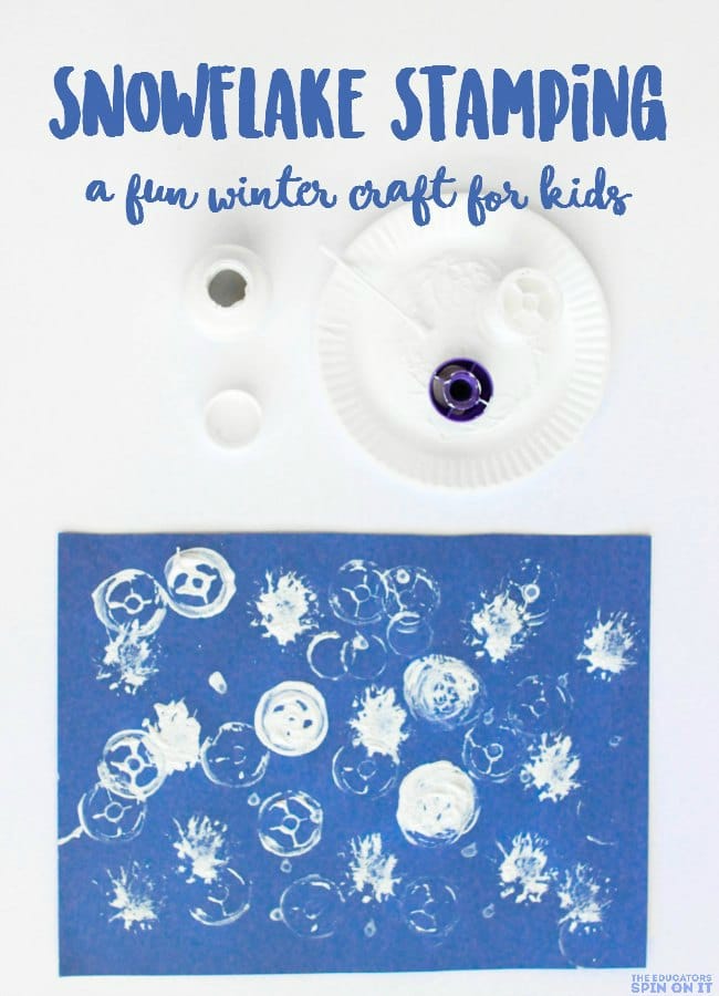 Snowflake Stamping the perfect craft for kids on a cold winter day