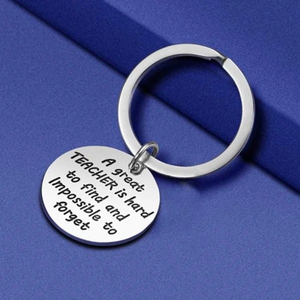 Round Metal Engraved Keychain The Elegance