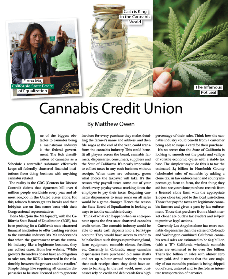 Cannabis Credit Union The Emerald Magazine