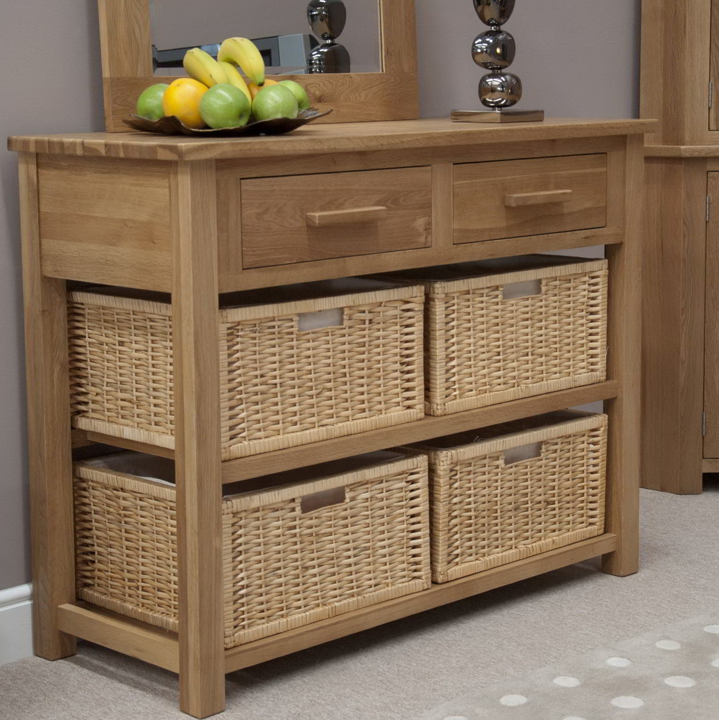 Console Table With Storage Baskets