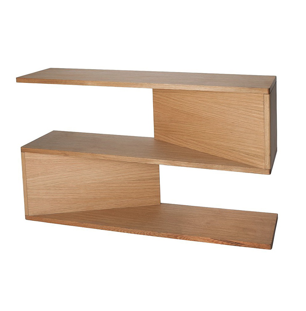 Oak Corner Console Table