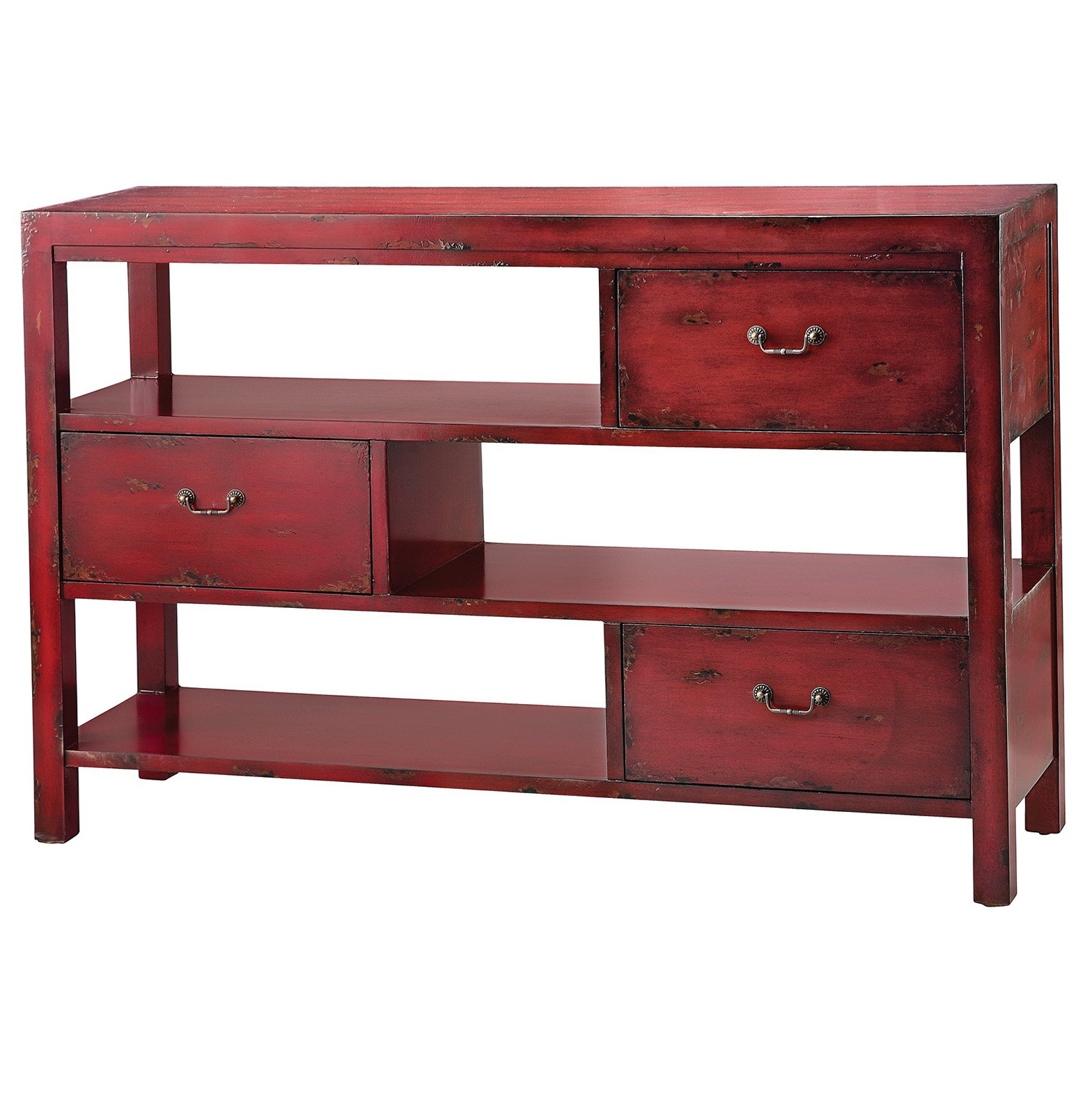 Red Console Table With Drawers