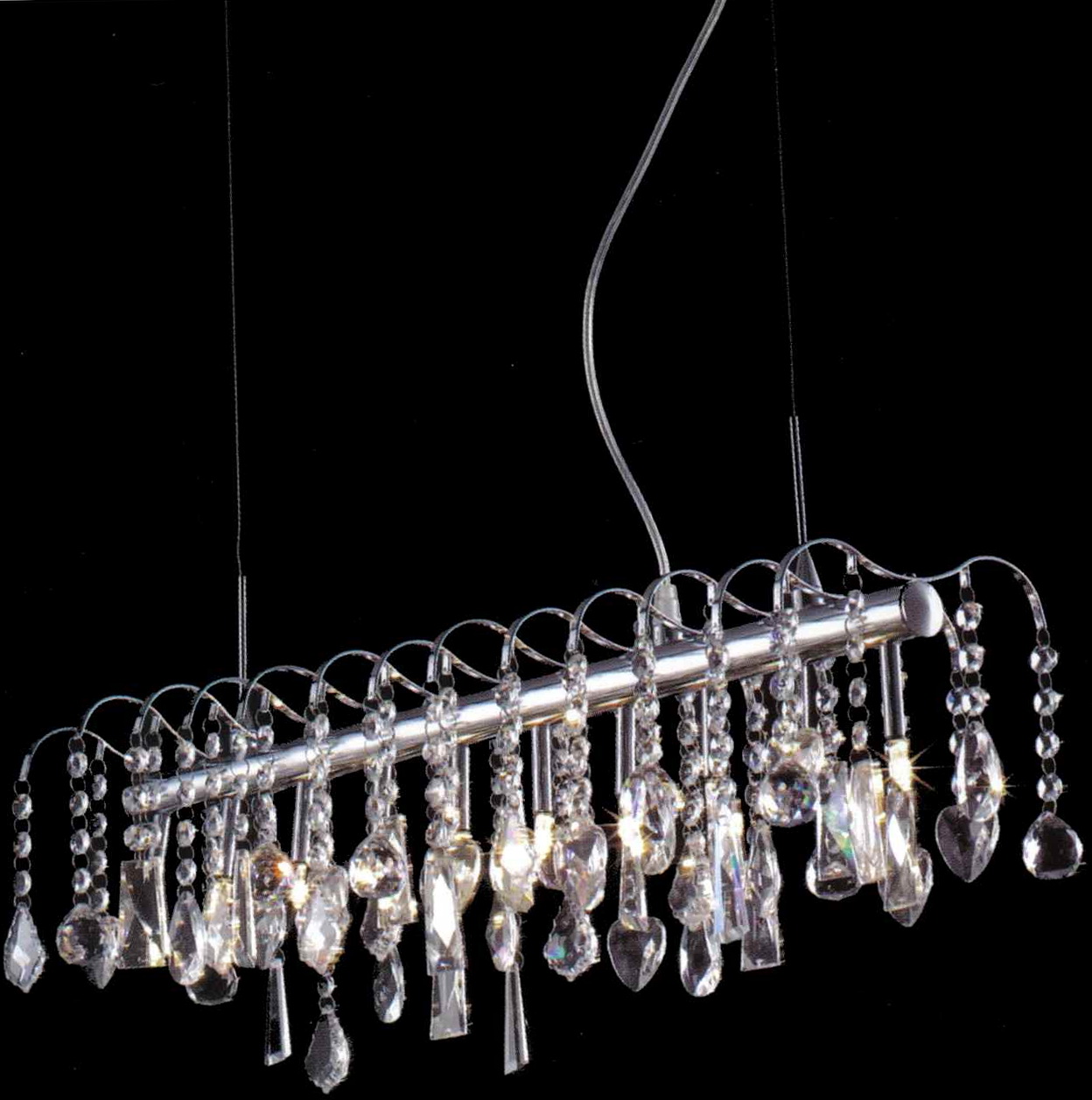 Contemporary Rectangular Crystal Chandelier