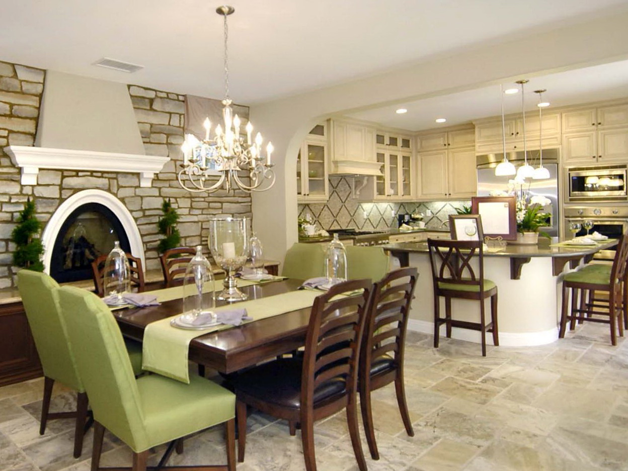 Chandelier Above Dining Table
