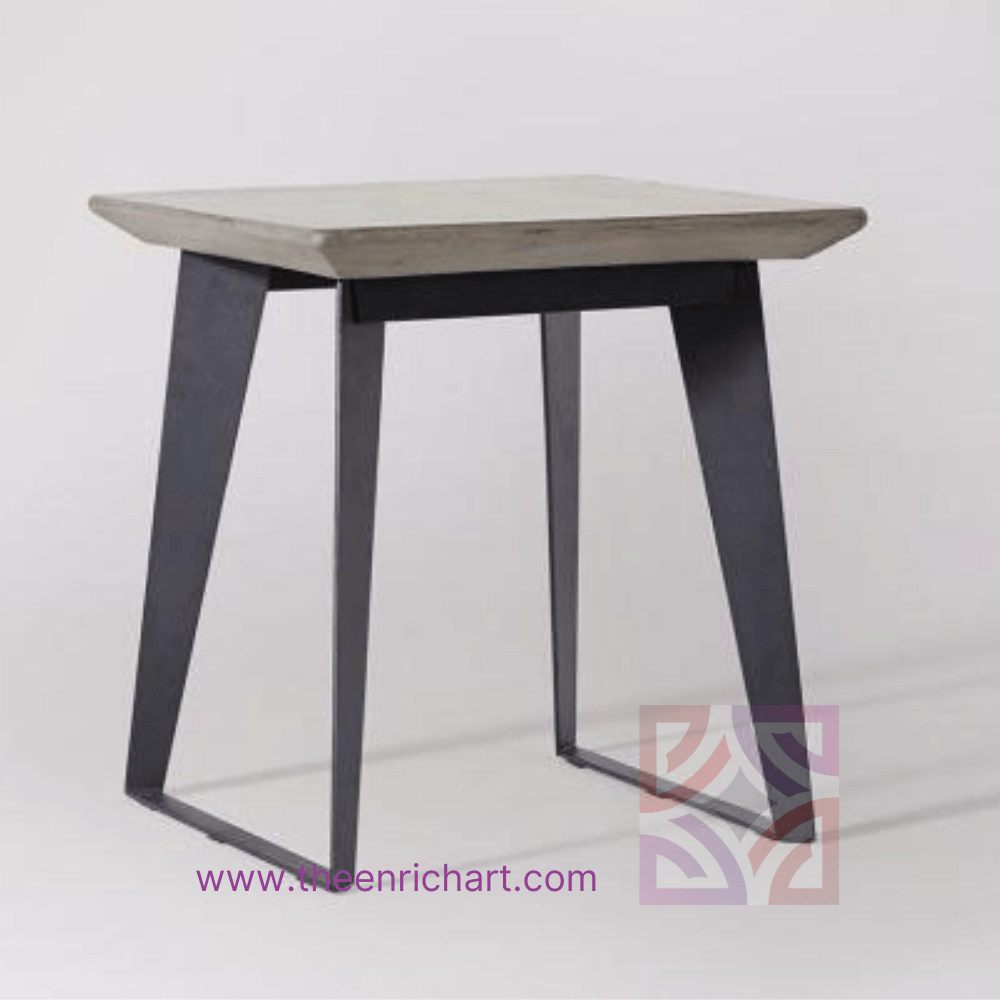 Industrial Mango Wood & Metal Stool Enrich Art International