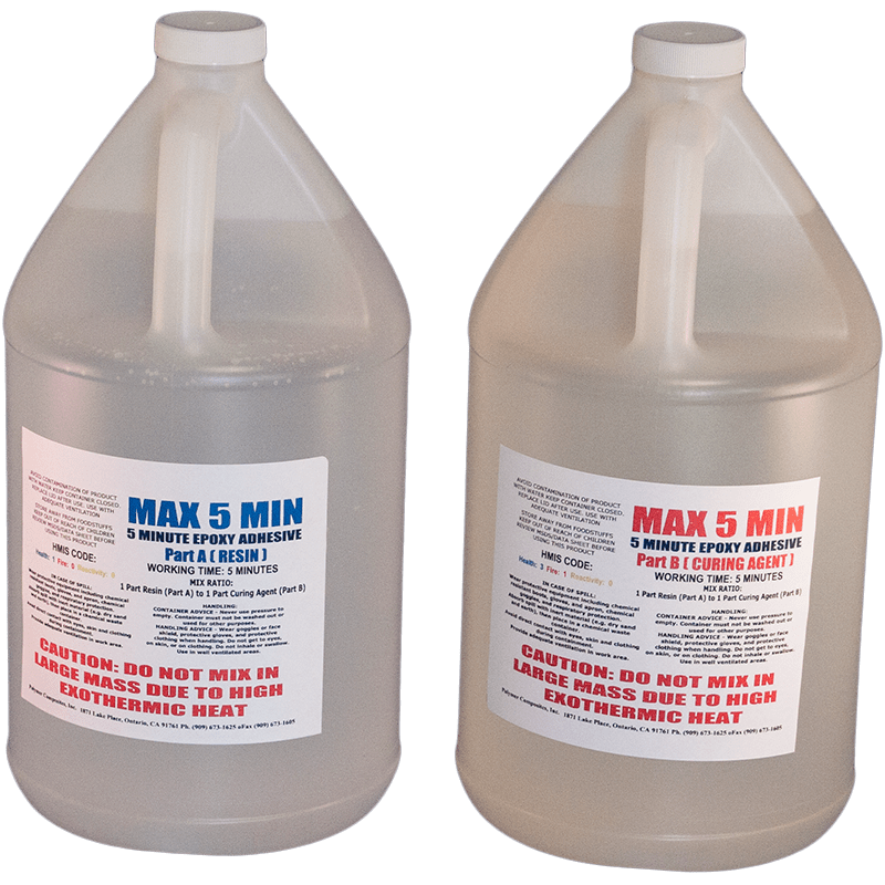 MAX 5 MIN 2 GALLON GLUE EPOXY ADHESIVE FAST SET TIME TOUGHENED LOW