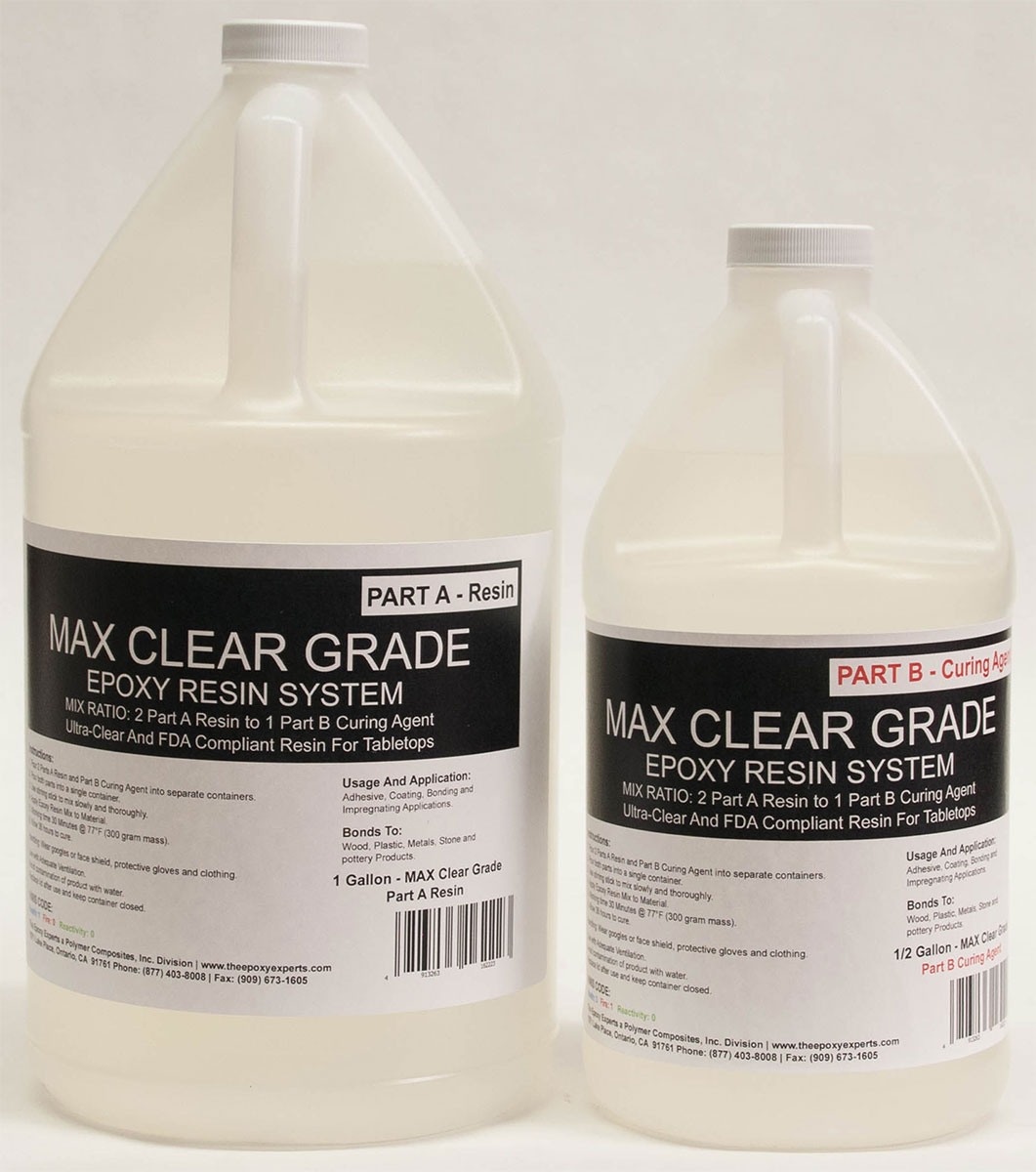 MAX CLEAR GRADE Epoxy Resin System - 1.5 Gallon Kit - Food 