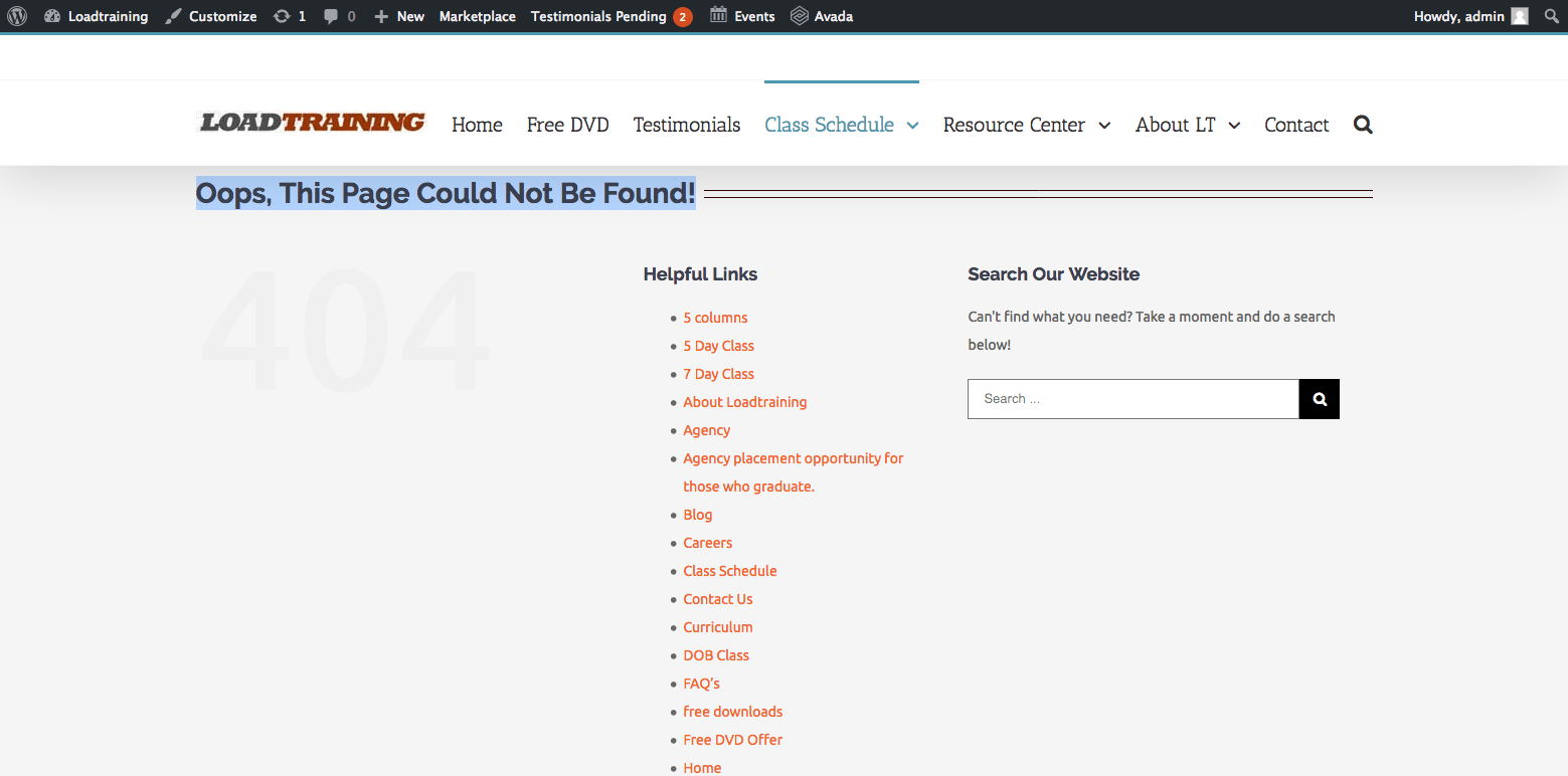 404 Page Oops, This Page Could Not Be Found! The Events Calendar