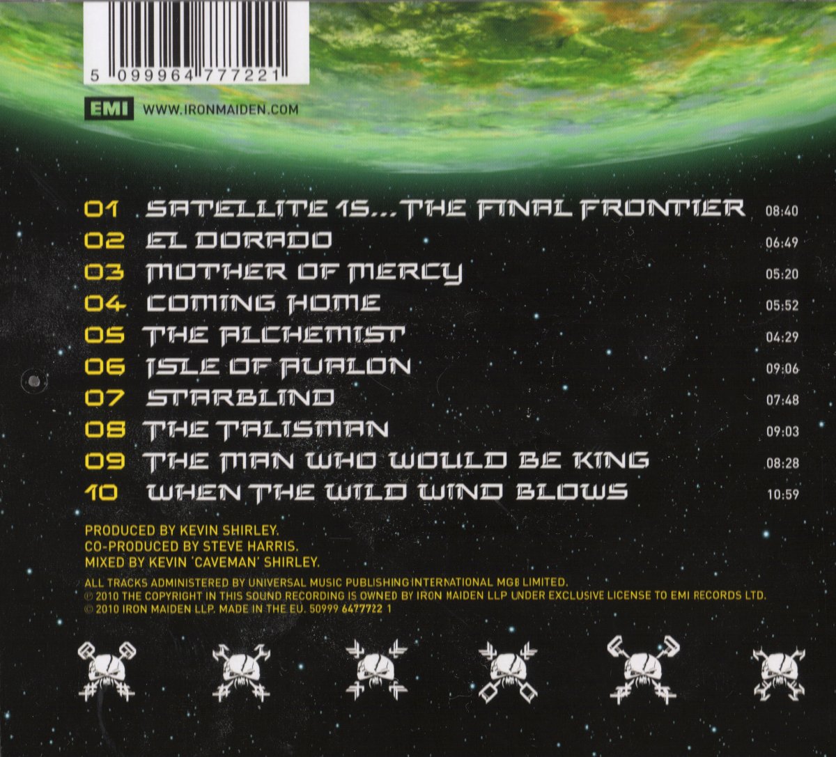 Iron Maiden The Final Frontier CD Cover Rear The Evil Jam Iron Maiden The Final Frontier CD Cover Rear The Evil Jam