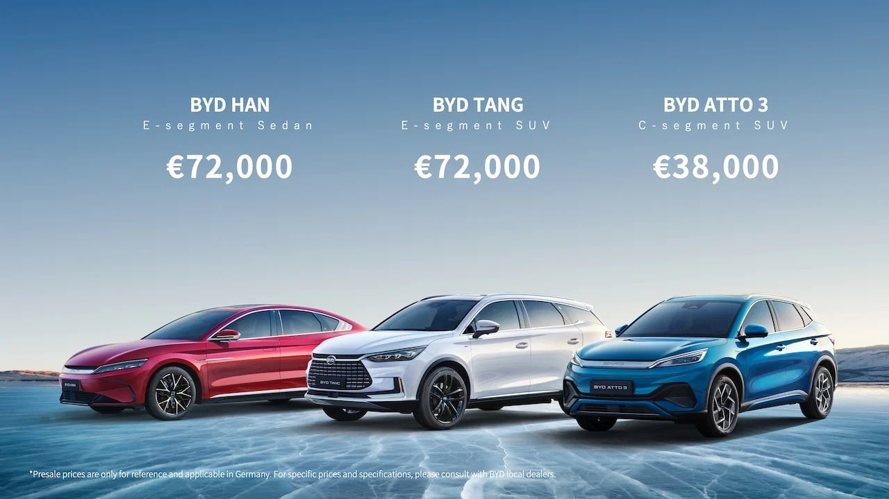BYD Announces Presale Prices of European Electric Car Range The EV