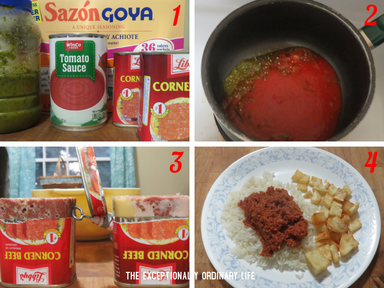 Canned corned Beef recipe Puerto Rican Stylequick dinner idea