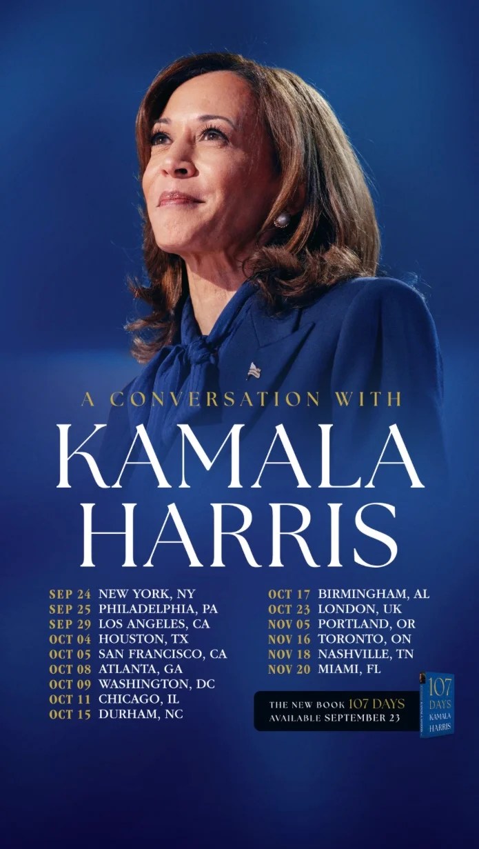 Kamala Harris Launches 17city Book Tour For Memoir 107 Days The