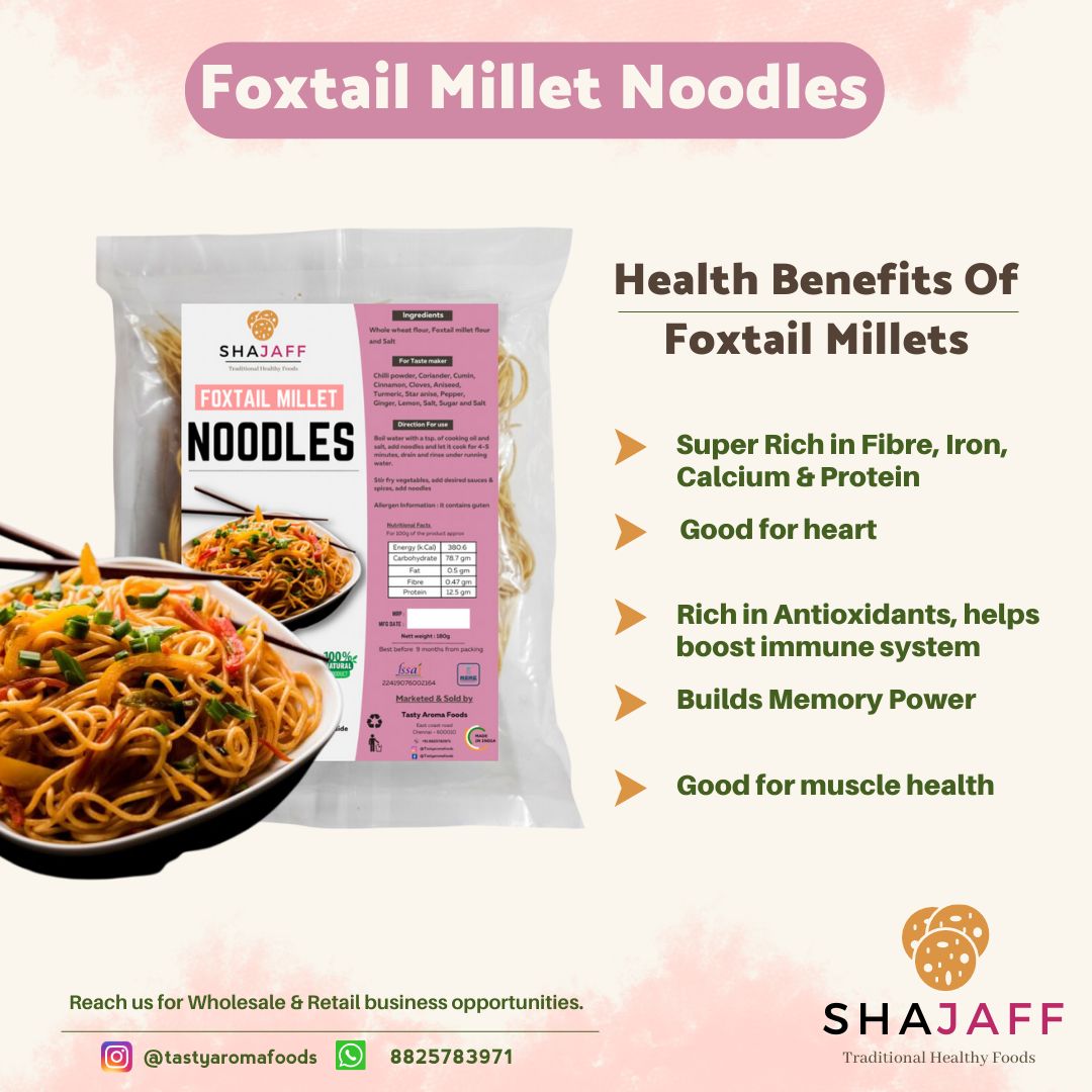Foxtail WholeWheat Millet Noodles 180 gm with taste maker inside