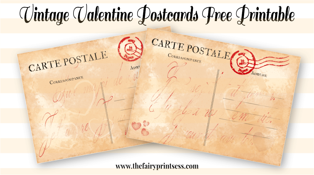 Vintage French Valentine's Day Postcards Free Printable