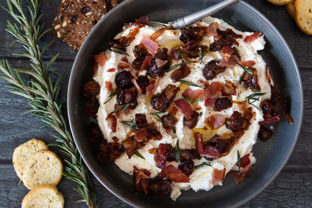 Whipped Goat Cheese with Bacon and Dates The Fancy Pants Kitchen
