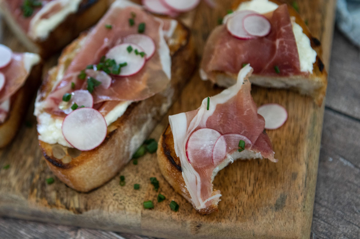 Prosciutto and Goat Cheese Toasts The Fancy Pants Kitchen