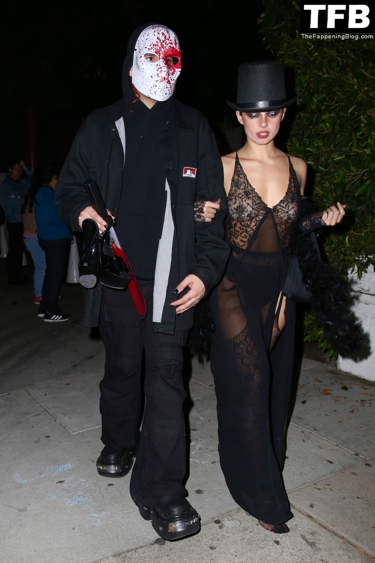 Addison Rae Flashes Her Nude Tits Wearing a See-Through Halloween