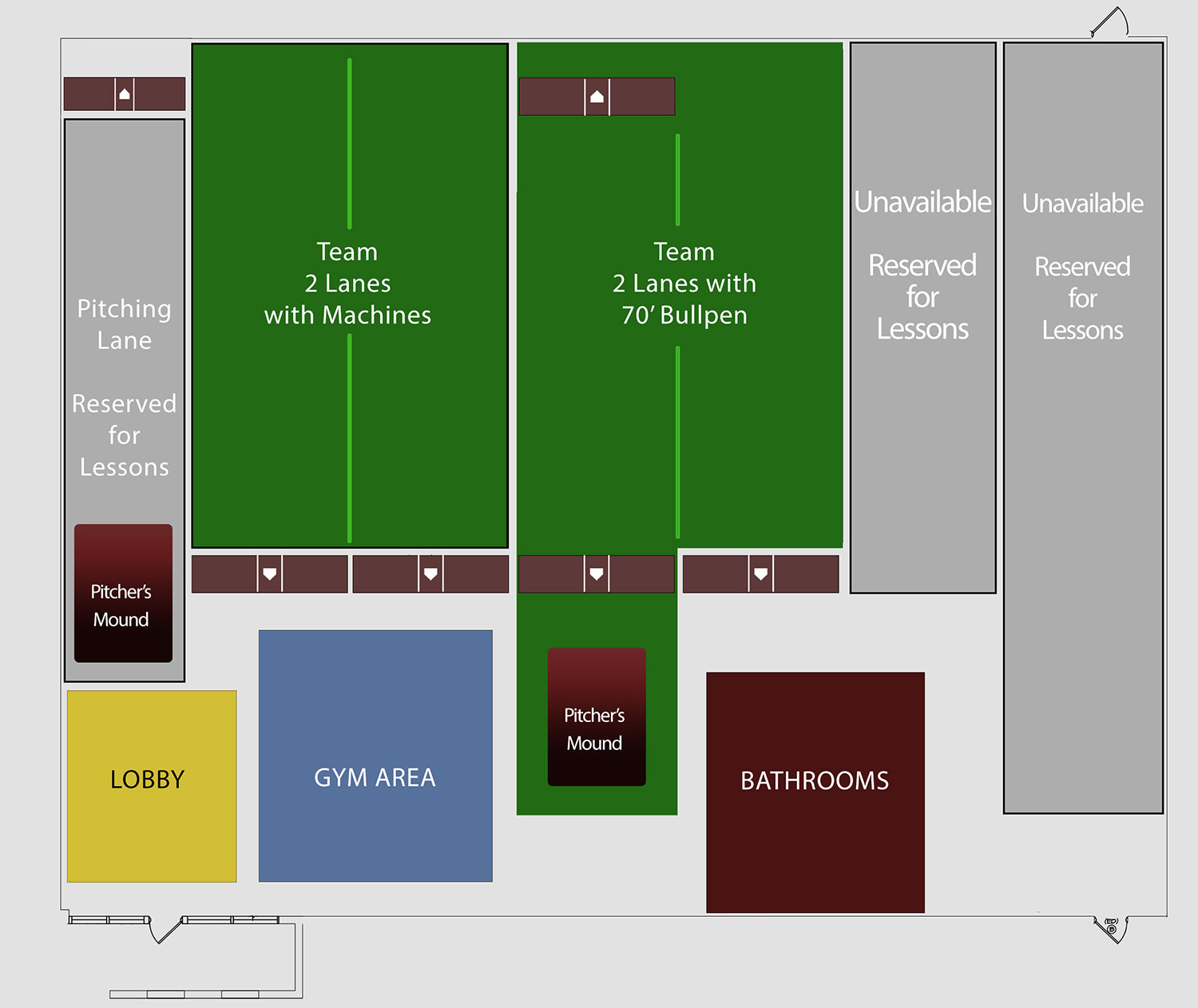 The Facility Layout Teams The Farm Baseball and Softball Training