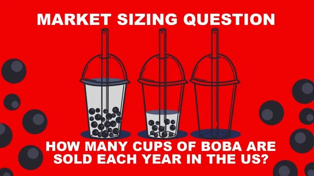 Market Sizing Question How many cups of boba are sold each year in