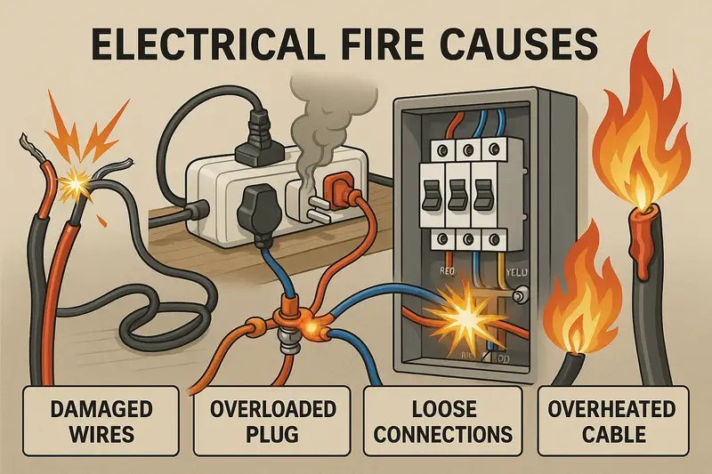 Electrical Fire Causes Explained: Why Most Electrical Fires Start
