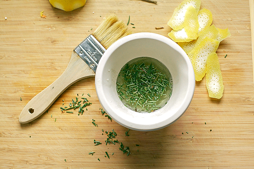 Lemon Rosemary Vegetable Stack with Lentils and Horseradish