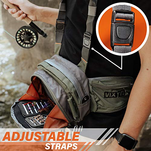 VIXYN Fly Fishing Chest Pack, Fly Fishing Waist Pack Lightweight